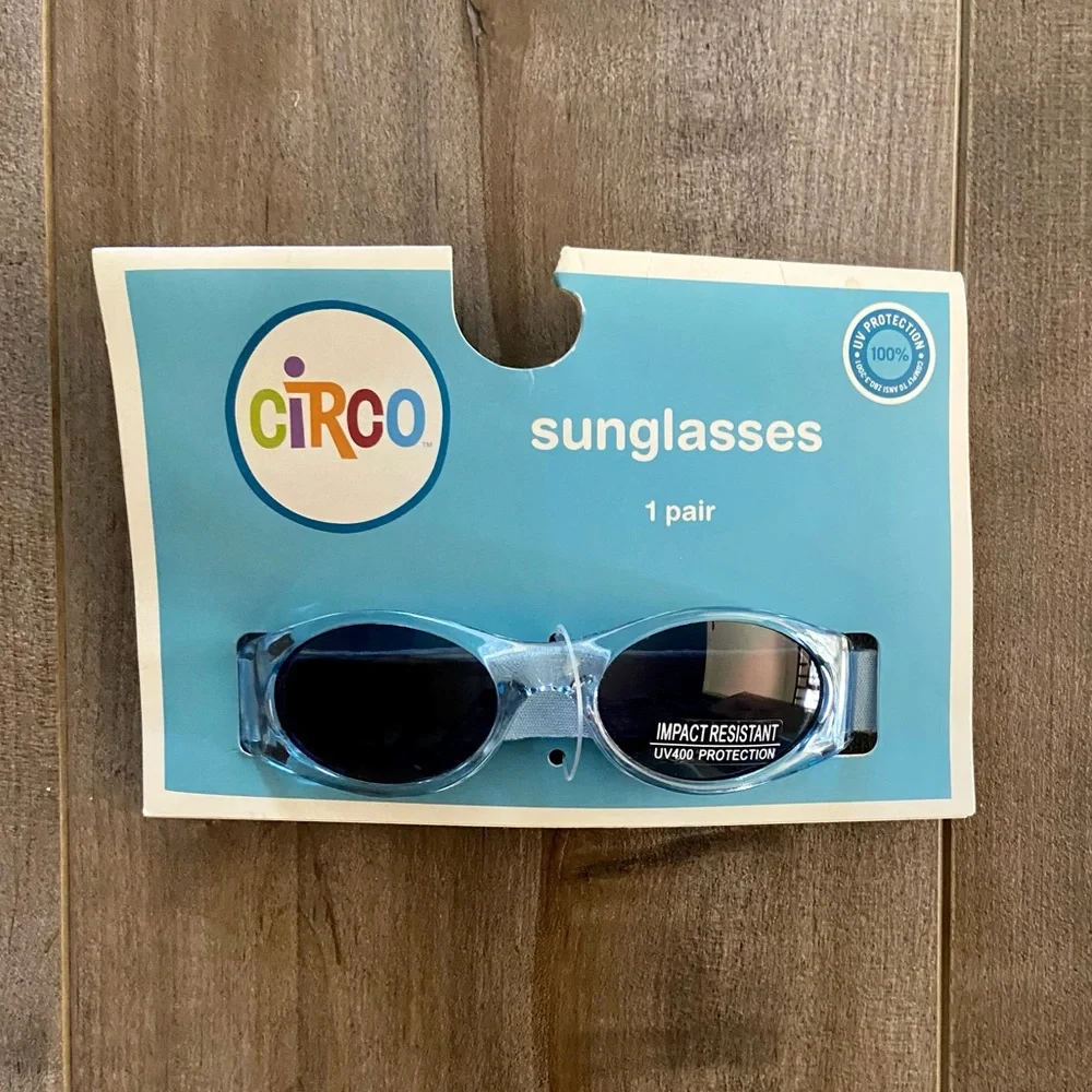 Circo Baby Toddler Sunglasses in Blue w/Flexible Adjustable Band UV Protecting